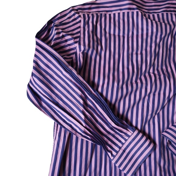 ETRO Milano Mens Striped Button Up Dress Shirt Size 44 Made in Italy Long Sleeve - Picture 8 of 16